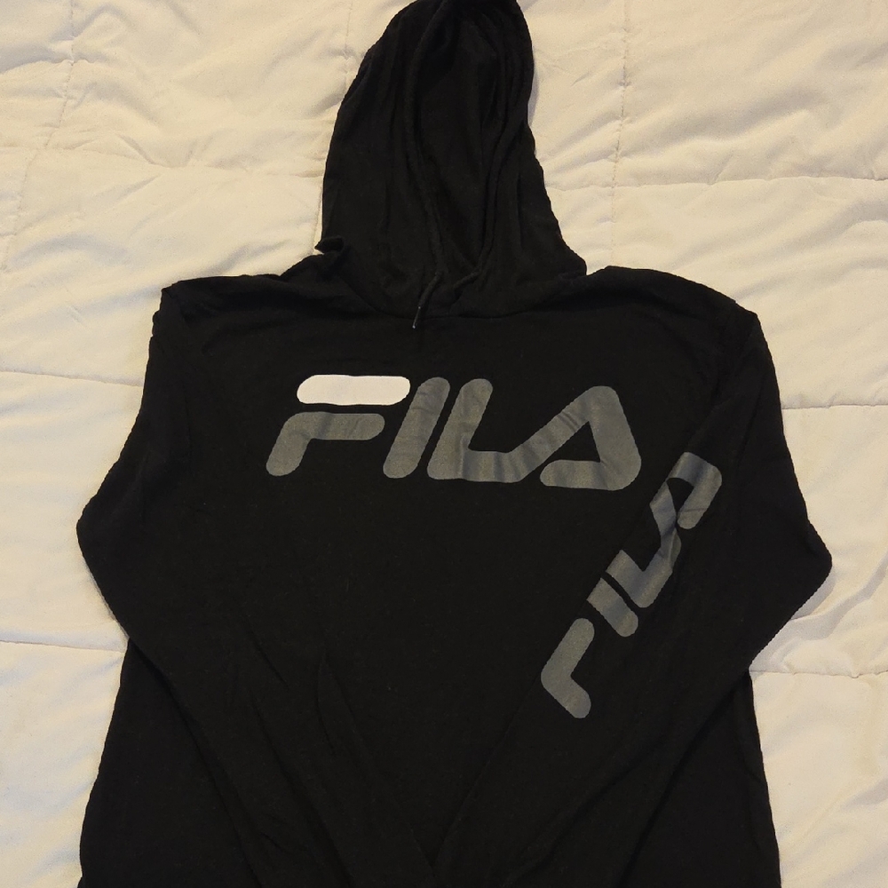 Fila Black Hoodie with Gray Logo